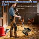 Adjustable Angle Chicken Poop Scooper for Sand, Litter, Coffee Upgrade Mesh Partition  Chicken Coop Scoop with Wide 11.8" Metal Head,Built-In Rake and Hook, Durable Support Brackets for Easy Cleaning (Black)