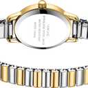 Small Gold Watches for Women,Analog Womens Watch with Stainless Steel Expansion Band,Oval Case Roman Dial,Water Resistant