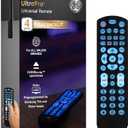 GE Backlit Universal Remote Control for Samsung, Vizio, LG, Sony, Sharp, Roku, Apple TV, RCA, Panasonic, Smart TV, Streaming Players, Blu-Ray, DVD, 4-Device, Black, 40081 Black, Backlit