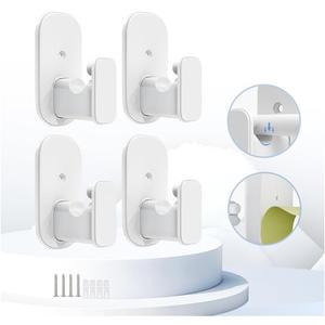 TKZTKZ No Drill Curtain Rod Brackets:Self Adhesive Curtain Rod Holders for Rod 5/8" No Screw,Curtain Rod Bracket No Drilling Heavy Duty,No Damage Stick on Curtain Rod Hooks Hangers No Nail,White,4Pack