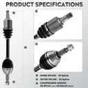NEW Left & Right Front CV Axle Shaft Assembly fits for Nissan Maxima 2009 2010 2011 2012 2013 2014 V6 3.5L (Only for S/SV trims), Driver and Passenger Side, 2-Pack