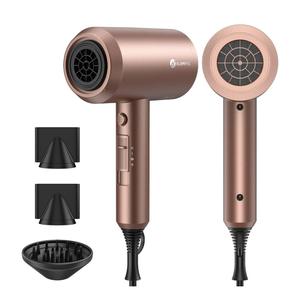 slopehill Professional Ionic Hair Dryer, Powerful 1800W Fast Drying Low Noise Blow Dryer with 2 Concentrator Nozzle 1 Diffuser Attachments for Home Salon Travel (Mocha Mousse)