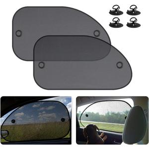2 Pack Universal Car Window Shade, Cling Sunshade - Sun, Glare and UV Rays Protection for Your Child - Baby Side Window Car Sun Shades, Blocks Over 98% of Harmful UV Rays