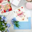 PATIKIL 50 Sets Pure Cotton Watercolor Cards 140lb/300 GSM Postcards with Envelopes for Art Painting Creative Thank Notes, 5x7 Inch Foldable Size