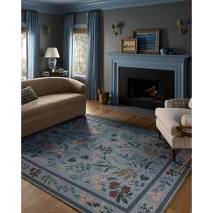 Loloi Rifle Paper Co. Wildwood Collection WWLD-01 Blue 7'-6" x 9'-6" Area Rug