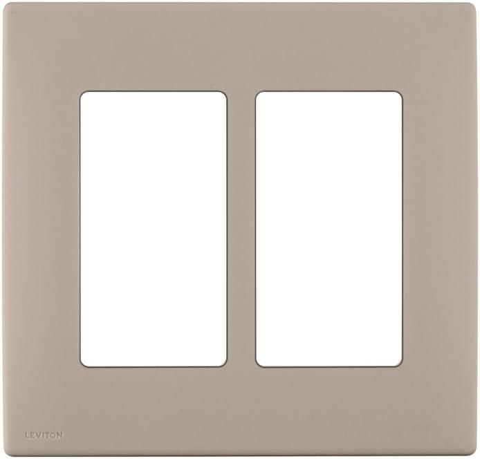 Leviton Renu Two-Gang Screwless Snap-On Wallplate, REWP2-CA, Caf Latte