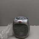 Amazon Basics Ceramic Space Heater, Portable Indoor Heating Solution, With Overheat and Tip-Over Protection, Thermostat, Non-Oscillating, 1500W, 7.52"D x 6.34"W x 9.45"H, Silver