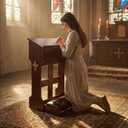 Wooden Prayer Kneeler Bench, Foldable Prayer Stool with Storage Drawer