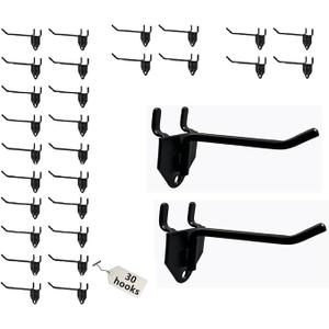Eastern Tree 30 Packs 4" Metal Pegboard Hooks, Standard Hooks is Fit to Standing Pegboard Display and Pegboard Panels