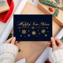 NUOBESTY Happy New Year Cards with Envelopes, 30 Pack Christmas Blank Foldable Greeting Cards Boxed Set for Holiday Wishes, New Year Crafts, Festive Decor, Family and Friends