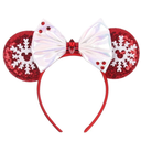 New Disney Christmas Mouse Ears Headband, 5‘’, Sequins/Bow Hairbands for Girls