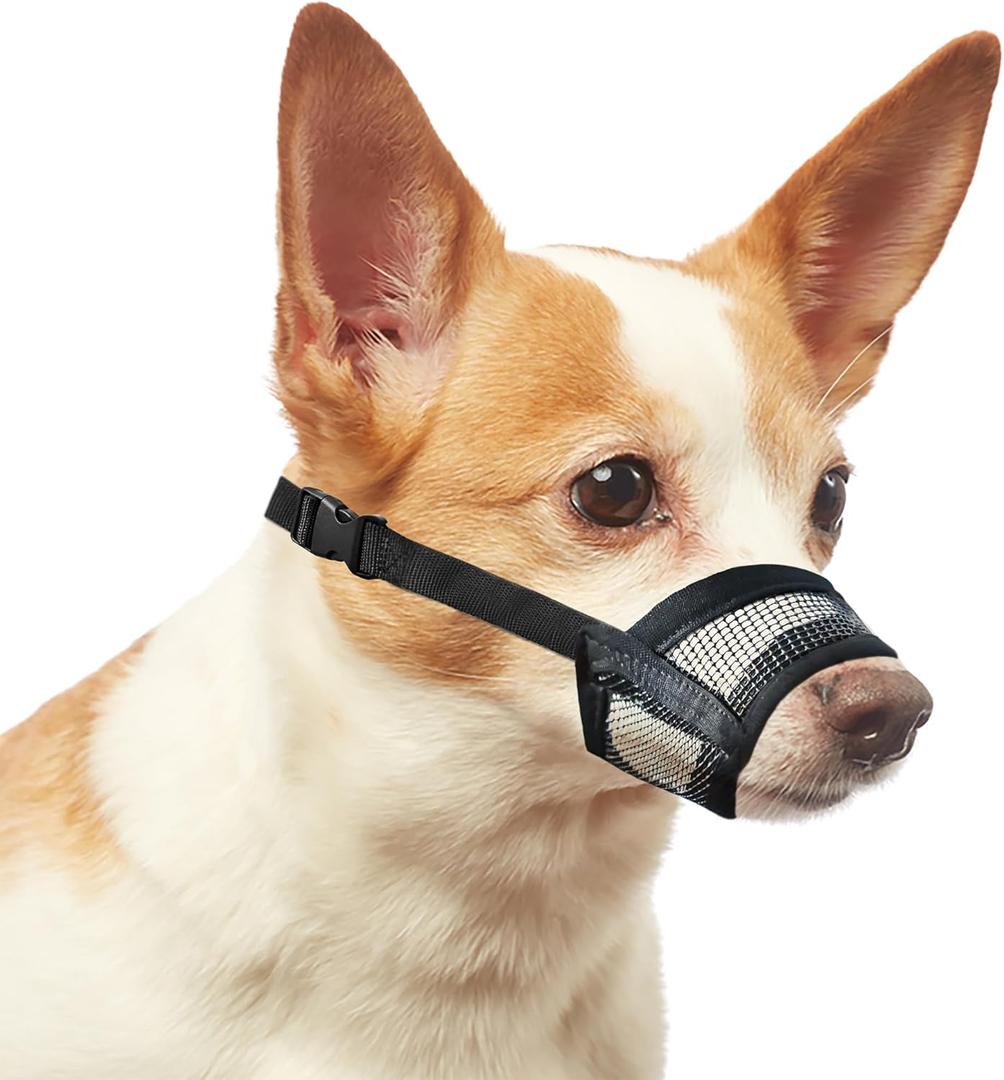 Evollax Dog Muzzle for Small Dogs Soft Air Mesh Muzzle for Small Dog | Perfect for Barking and Biting Prevention S