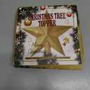 Christmas Tree Star Topper, 8" Gold Xmas Star Tree Decorations, 3D Shatterproof Bethlehem Star Tree Topper Decorations, Waterproof Christmas Tree Topper Decor for Holiday Home Outdoor Ornament