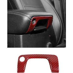 Savadicar Red Carbon Fiber Interior Accessories - Armrest Switch Bezel Trim Cover for 2018-Present Jeep Wrangler JL JLU 4XE & Gladiator JT - Premium Texture Interior Decor Upgrade Option, 1-Piece