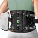 Rakiie Back Brace for Lower Back Pain Relief, 8X Powerful Lumbar Support with 3D Pad, Support Belt for Men Women, Breathable Back Support Brace with Adjustable Strap, Green Size M