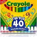 Crayola Ultra Clean Washable Markers (40ct), Broad Line Colored Markers for Kids, Coloring Book & Art Marker Set, Gifts for Kids. Ages 3+