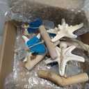 JQAQJU Sea Glass Wooden Nautical Wall Decor, Coastal Starfish Bathroom Decor Sea Shells, Driftwood Beach Room Decor for Home Indoor Outdoor, Coastal Wall Art for Living Room, Bedroom and Dining Room