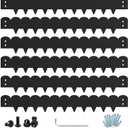 Black Steel Landscape Edging 20FT Kit Metal Garden Edging with Scalloped Design, 6 Inch Galvanized Lawn Edging for Flower Bed Borders, Pathway Edging & Garden Border
