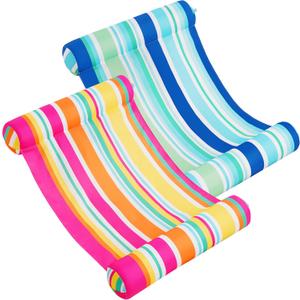 2 Pack Inflatable Pool Float Hammock, Multi Purpose Swimming Raft, Water Lounges, Pool Accessories (Saddle, Lounge Chair, Hammock, Drifter), Beach, Outdoor