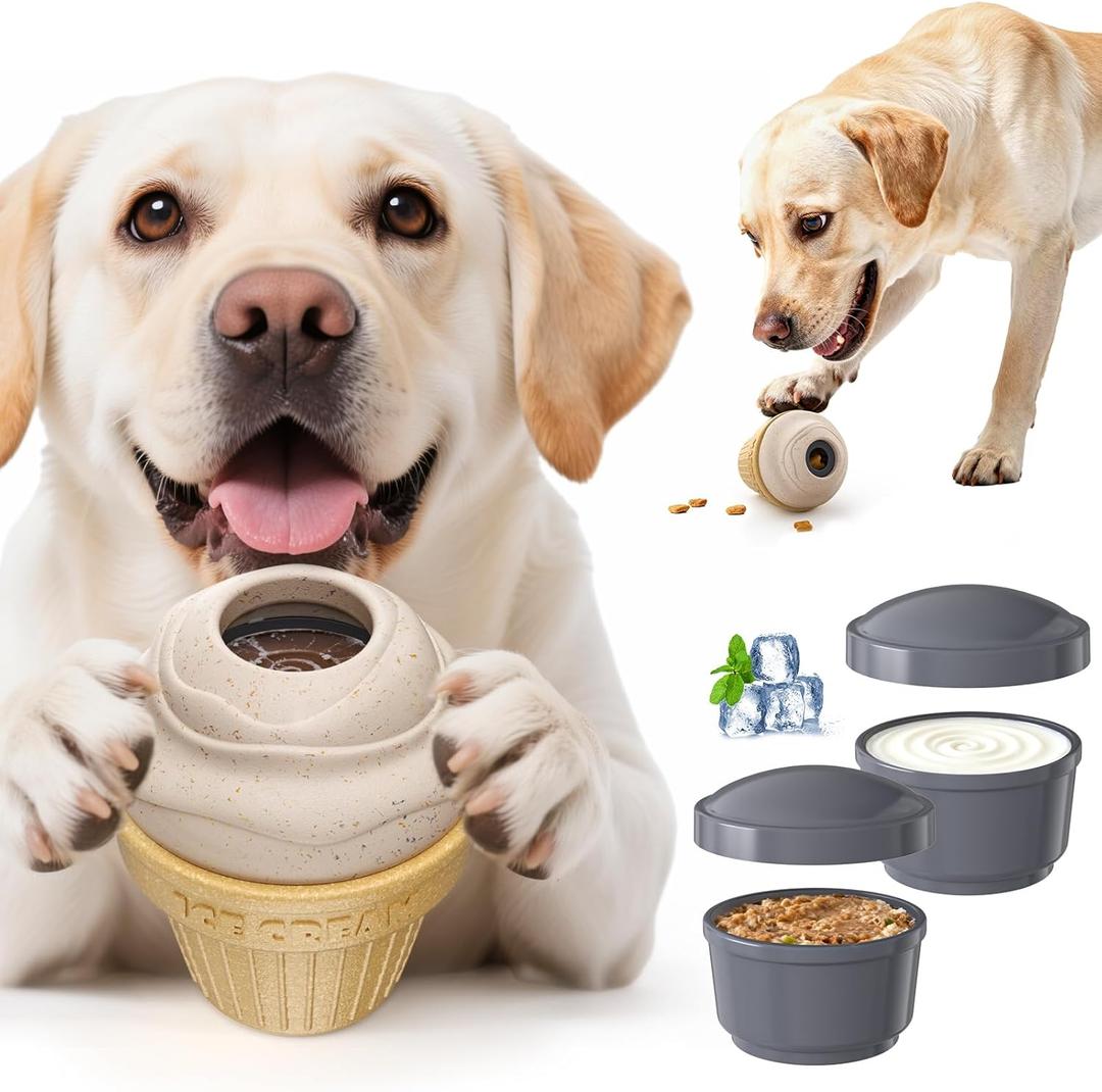 Dog Frozen Treat Toy, Long-Lasting Chew Toy for Aggressive Chewers, Fillable & Freezable Interactive Enrichment Toy for Mental Stimulation