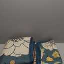 Navy Floral Quilt Set King Size Boho Bedspread Coverlet Set, 3 Piece Botanical Quilt Soft Microfiber Blue Floral Bohemian Bedding Set with 2 Pillowcases for All Season, 110''x90''