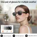 Aviator Smart Glasses for Men & Women, Bluetooth Translation Glasses, 165 Languages, Auto On/Off, Photochromic Lens, AI Glasses for Meeting Analysis, Music, Hands-Free Calls, UV/Blue Light Protection