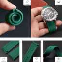 Kai Tian 18mm 20mm 22mm 24mm Curved Ends Silicone Watch Band, Premium Soft Silicone Adjustable Black Watch Bands Replacement Rubber Watch Strap for Women Men (Green)