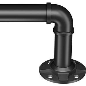 Black 1-inch diameter curtain rod: suitable for windows 28-48 "wide, adjustable curtain rod, modern minimalist design, indoor/outdoor use, 32-48 long