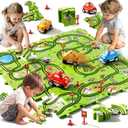 64PCS Puzzle Track Car Set Toys for Kids Boys, Toddler Toys Gifts for 3 4 5 Year Old, Floor Puzzle Tracks Car for Boys Ages 3-5 4-6, for 3 4 5 6 Year Old