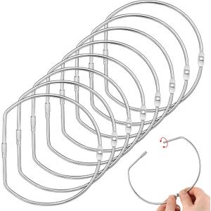 Dunzoom 8 Pcs Loose Leaf Binder Book Rings D-Shaped Binder Rings Large Nickel Plated Steel Book Keychain Key Washi Tape Organizer for Home Office Cards Receipts Photos Files DIY Craft Supplies (5 Inch)