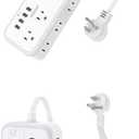 Extension Cord 25 ft & 10 ft, NTONPOWER Surge Protector Power Strip with 6 Widely Outlets 4 USB Ports(2 USB C), Flat Plug, Wall Mounted, Side Outlet Extender for Indoor, Home Office, Dorm Room Essenti