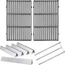 Hongso 19.5 Inch Grill Grates, 24.5 Inch Flavorizer Bars, 34-1/4" Burner Tube Set Kit, Replacement Parts for Weber Genesis 300 Series E310 E320 EP310 S310 S320 Gas Grill (with Side Control Panel Only)