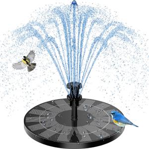 AISITIN 3.5W Solar Fountain, Solar Powered Fountain Pump with 6 Nozzles, Solar Birdbath Fountains for Bird Baths, Garden Decoration, Ponds, Fish Tank and Aquarium , 
7.87"L x 7.48"W x 1.85"H 