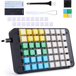 Koolertron One Handed Macro Mechanical Gaming Keyboard, Fully Programmable Mini Keypad, 48Key Mini USB Macro Keyboard with Blank Keycaps, for Gamers/Cashier/Designers/Video Editors