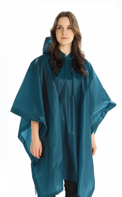 Coghlan's Rain Poncho: Lightweight, Waterproof, Reusable, Hooded Raincoat for Adults Blue