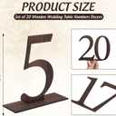 FYSUIMU 20Pcs Wedding Table Numbers 1-20 Rustic Wooden Table Numbers with Stands Wood Place Card Number Sign Display Markers for Wedding Reception Centerpiece Event Catering Party Supplies