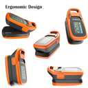 Fingertip Pulse Oximeter with Plethysmograph and Perfusion Index, include carrying case, Large OLED Digital Display Blood Oxygen Saturation Monitor Heart Rate Monitor (Color: Red-Orange)