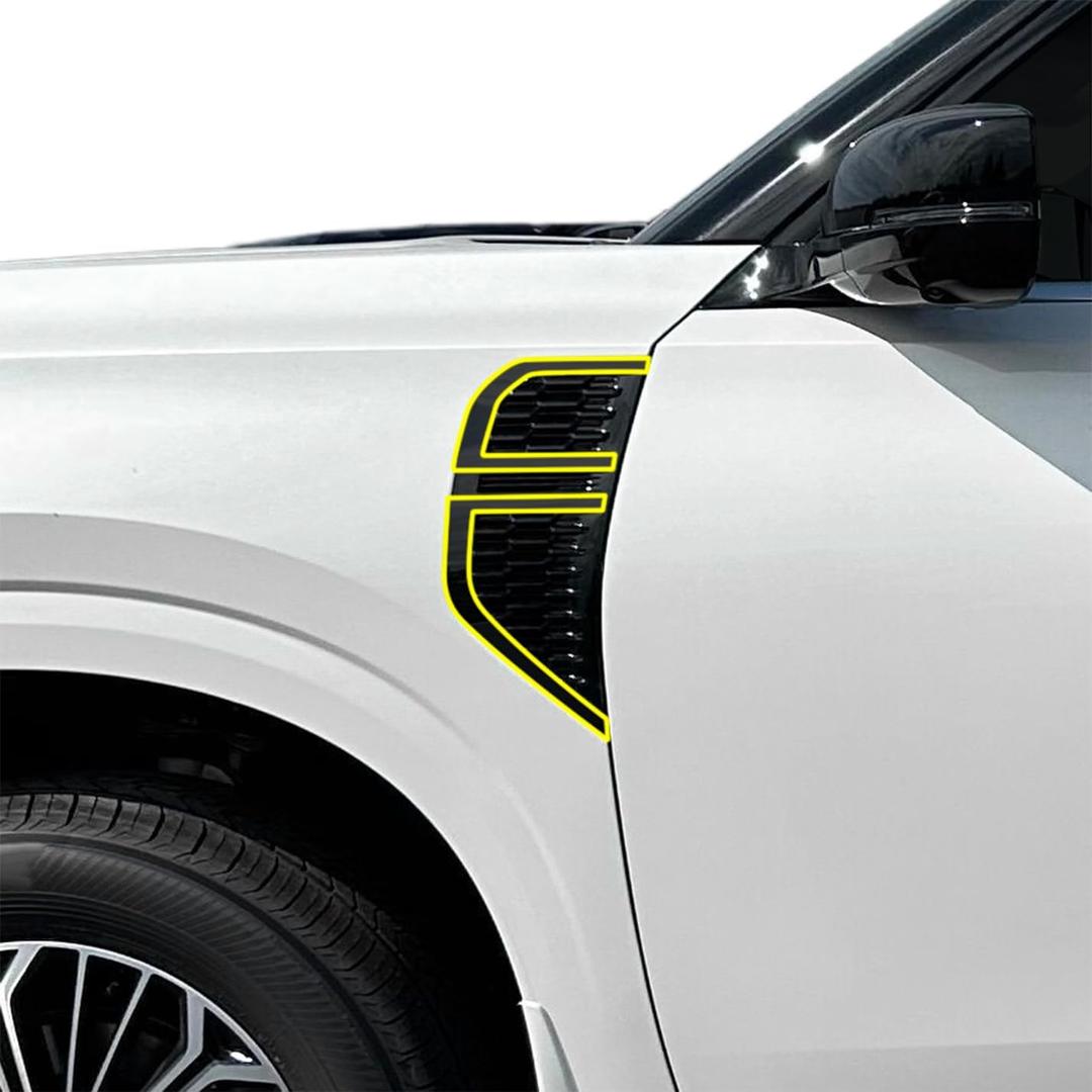 BOGAR TECH DESIGNS for Nissan Armada 2025-2026 Side Fender Vents Chrome Delete – Precut Vinyl Trim Overlay, Gloss Black Blackout Look