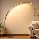 Dimmable LED Floor Lamp with 3 Color Temperatures, Ultra Bright 2000LM Brown Arc Floor Lamps for Living Room, Modern Standing Tall Lamp with Remote Control Reading Floor Lamp for Bedroom Office