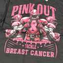 Pink Out Tackle Breast Cancer Awareness Football Pink Ribbon T-Shirt, Size Medium 
