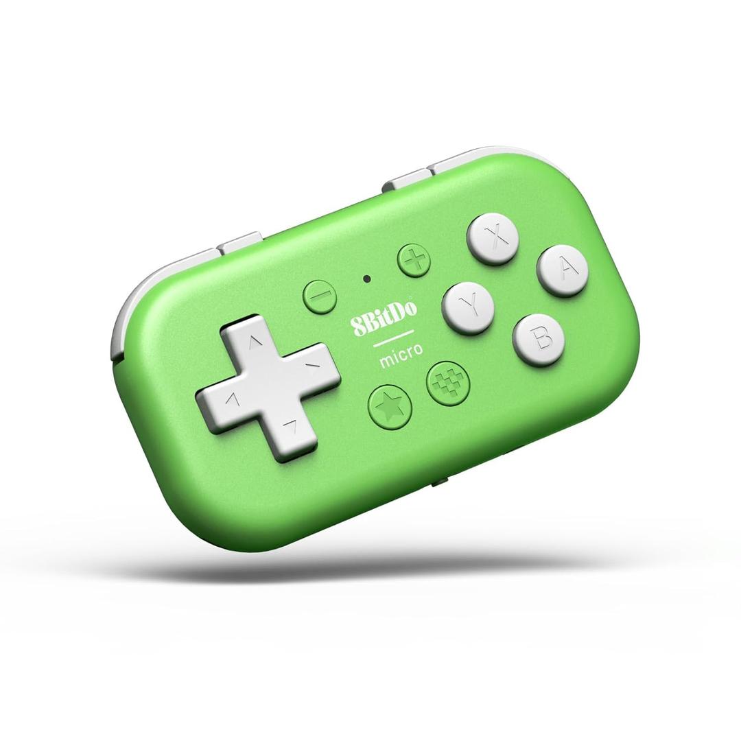 8Bitdo Micro Bluetooth Gamepad Pocketsized Mini Controller for Switch, Android, and Raspberry Pi, Supports Keyboard Mode (Green)