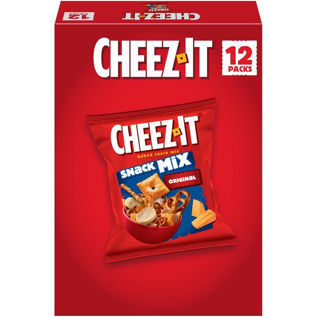 Cheez-It Snack Mix, Office and Kids Snacks, Classic, 9oz Box (12 Packs) (0.75 Ounce (Pack of 12))