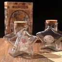 Magic Season Decorative Glass Bottles with Cork Stoppers (10 fl oz. Five-Pointed Star Bottles / 6 Pcs)