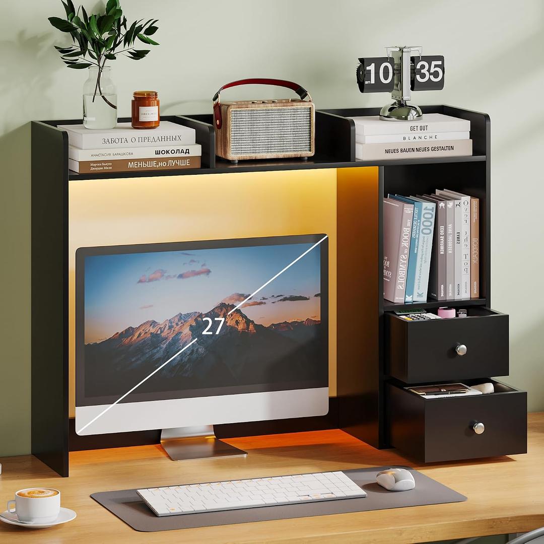 ChooChoo Desktop Bookshelf with LED Lights and 4 Shelves