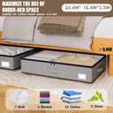 Under Bed Storage with Wheels, No Assemble Required 5.5 inches height grey under bed storage bins,Low Profile Rolling Underbed Shoe Storage containersdorm underbed storage drawers