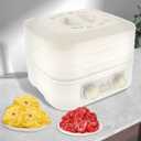 Food Dehydrator Machine, Food Dryer with 35-75 Adjustable Temperature and 5 Removable Trays for Drying Fruit, Meat, Vegetable, Jerky and Pet Treat (White)