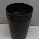 YGJT Small Trash Can, 3 Pack 1.8 Gallons Bathroom Trash Can, Slim Waste Basket, Round Garbage Can, Plastic Trash Bin for Kitchen, Dorm, Bedroom, Office, Living Room, Study, Compact Spaces(Black)