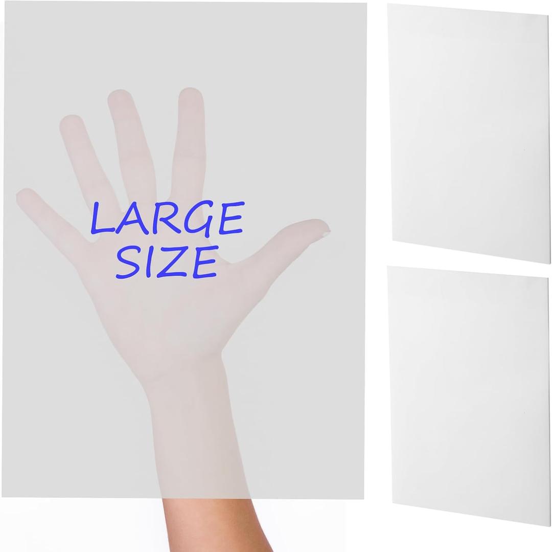 100 Sheets Extra Large Jumbo Transparent Sticky Notes Clear Self Sticky Notes, 2 Pads Notes Waterproof Translucent Paper, Office School Supply(Clear, Letter, 8.5 x 11 Inch)