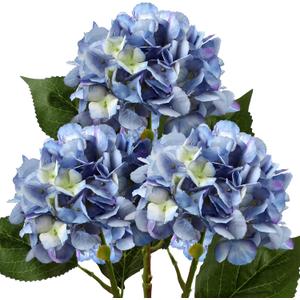DILATATA 21" Fake Hydrangea Long Stems Silk Hydrangea Flowers for Home Table Centerpieces Artificial Flowers Arrangements Wedding Bouquets DIY Decorations-3Pcs Blue Hydrangeas