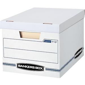 Bankers Box 12-Pack Basic-Duty File Storage Box with Lid, Letter/Legal | Tame everyday paperwork with affordable file boxes, lift-off lids, and reinforced handles for simple record storage.